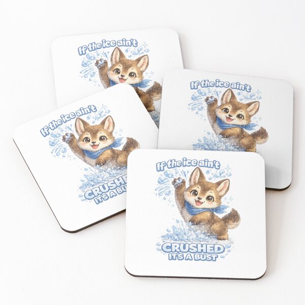 Item preview, Crushed Ice Jackal – If the Ice Ain’t Crushed It’s a Bust Kawaii Animal Art designed and sold by Paws-nd-Prints.