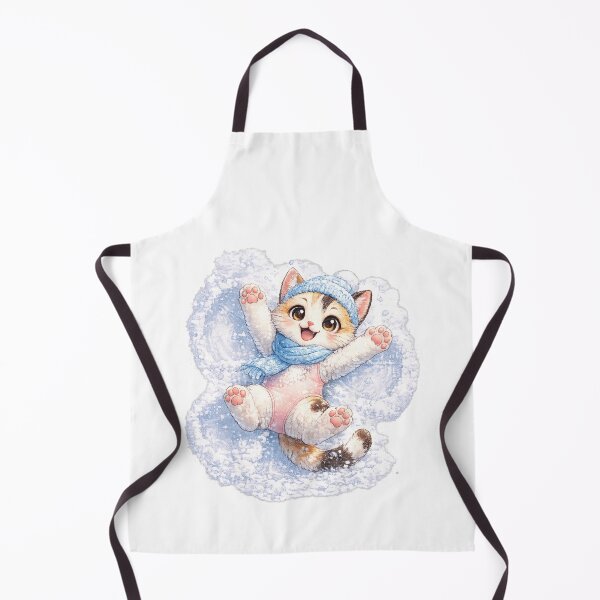 Item preview, Japow Bobtail – Kawaii Japanese Bobtail Cat Making a Snow Angel in Hokkaido designed and sold by Paws-nd-Prints.