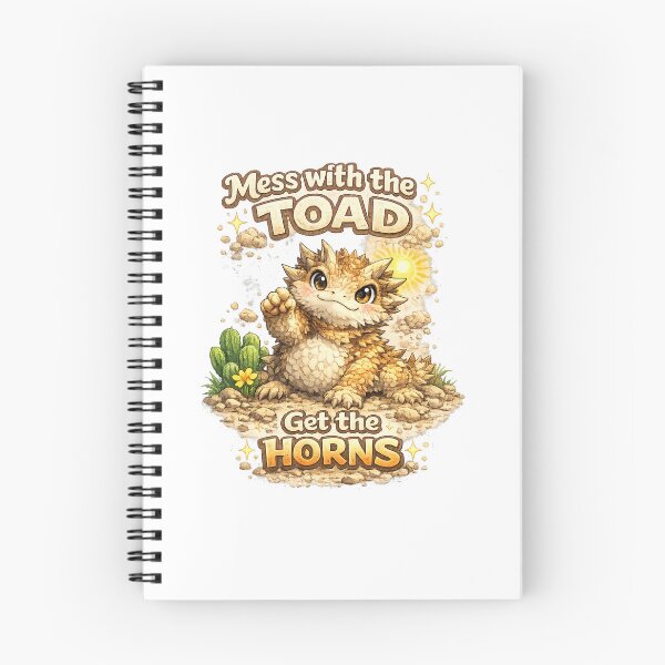 Item preview, Horned Toad Attitude – Kawaii Horned Toad with “Mess With the Toad, Get the Horns” Quote designed and sold by Paws-nd-Prints.