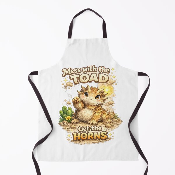 Item preview, Horned Toad Attitude – Kawaii Horned Toad with “Mess With the Toad, Get the Horns” Quote designed and sold by Paws-nd-Prints.