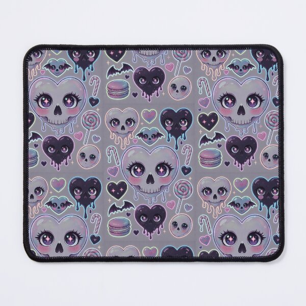 Item preview, Neon Glow Pastel Goth Heart Skulls designed and sold by LauraMK.