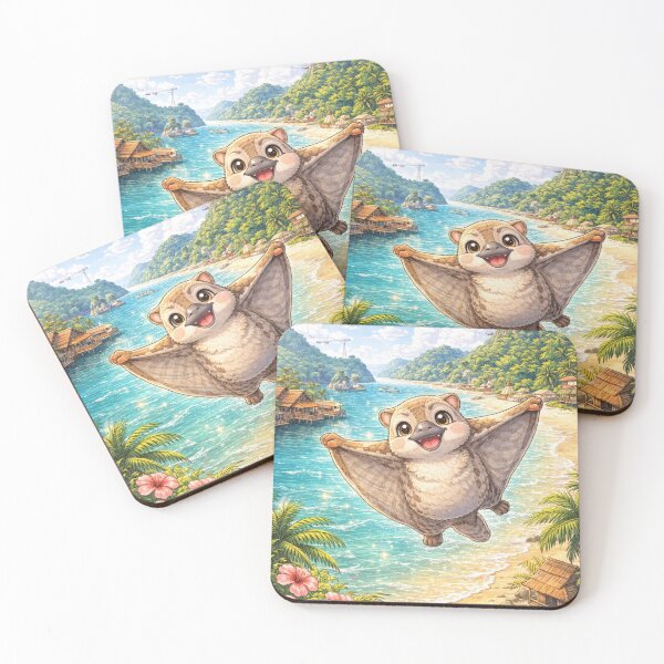 Item preview, Langkawi Flying Lemur – Kawaii Flying Lemur Soaring Over Langkawi Malaysia designed and sold by Paws-nd-Prints.