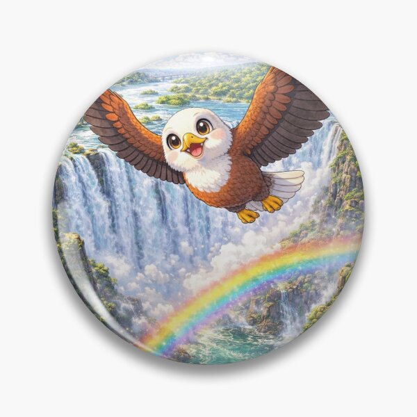 Item preview, Zambezi African Fish Eagle – Kawaii Fish Eagle Flying Over Victoria Falls Zambia designed and sold by Paws-nd-Prints.