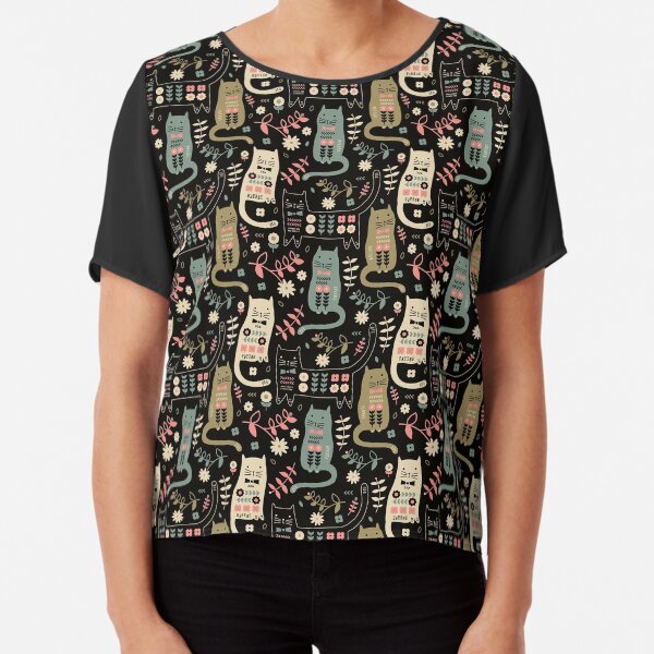 Cat Folk Chiffon Top
