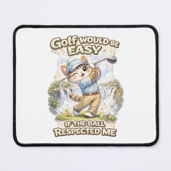 Item preview, Top Golf Cat – Kawaii Golfing Cat Swinging Club Funny Golf Quote Art designed and sold by Paws-nd-Prints.