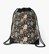 Cat Folk Drawstring Bag
