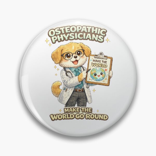 Item preview, Osteopathic Physicians – Kawaii Doctor Dog Illustration with Medical Humor Quote designed and sold by Paws-nd-Prints.