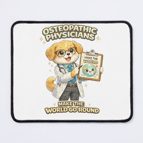 Item preview, Osteopathic Physicians – Kawaii Doctor Dog Illustration with Medical Humor Quote designed and sold by Paws-nd-Prints.