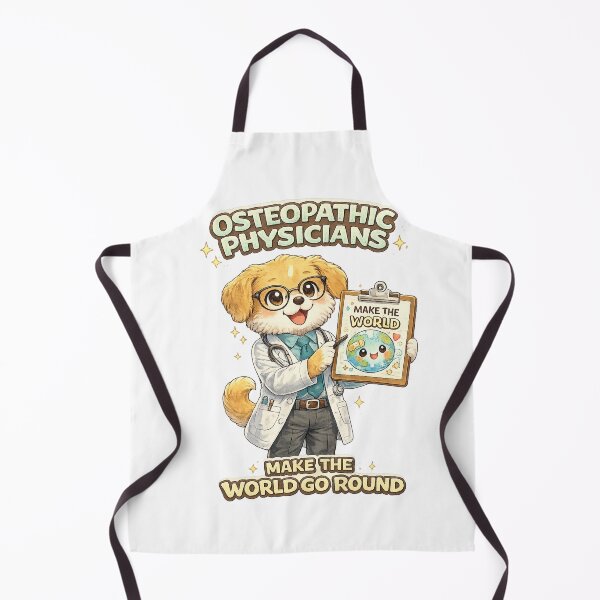 Item preview, Osteopathic Physicians – Kawaii Doctor Dog Illustration with Medical Humor Quote designed and sold by Paws-nd-Prints.