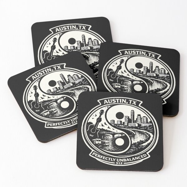 Item preview, Austin TX Perfectly Unbalanced Yin Yang City Design designed and sold by Laughprints.