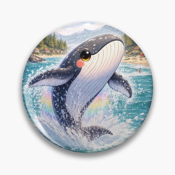 Item preview, Tofino Whale Breach – Kawaii Whale Illustration from British Columbia designed and sold by Paws-nd-Prints.
