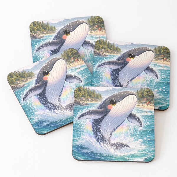 Item preview, Tofino Whale Breach – Kawaii Whale Illustration from British Columbia designed and sold by Paws-nd-Prints.