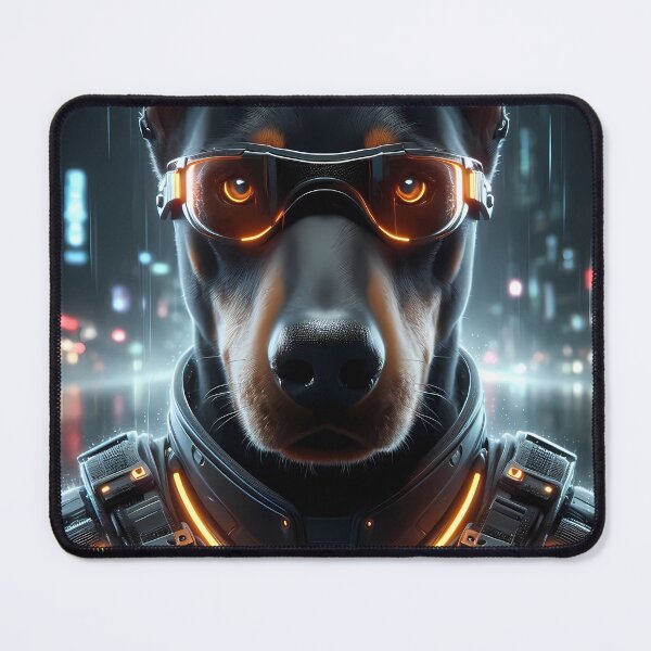 Item preview, Techwear Doberman | Futuristic Cyberpunk Alpha Dog designed and sold by CyberPawArt.