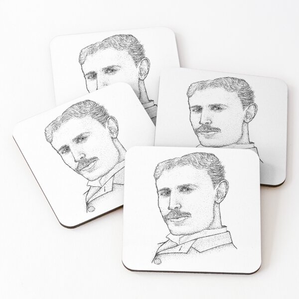 Item preview, Nikola Tesla: Hand-Stippled Portrait designed and sold by wbhny.