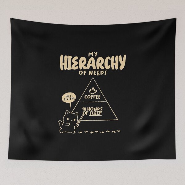 Item preview, My Hierarchy Of Needs Funny Cat Black by Tobe Fonseca designed and sold by Tobe Fonseca®.