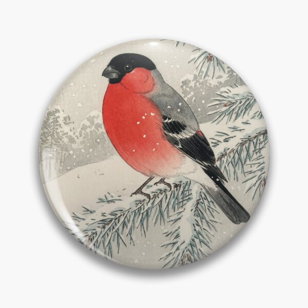 Item preview, Eurasian Bullfinch in Spruce Tree, after Ohara Koson designed and sold by Tridentulus.