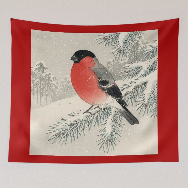 Item preview, Eurasian Bullfinch in Spruce Tree, after Ohara Koson designed and sold by Tridentulus.