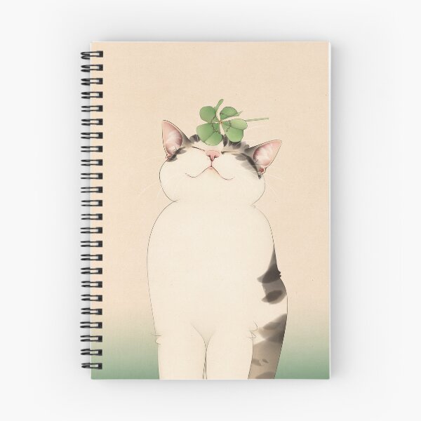 Item preview, Cat with Lucky Clover on Head designed and sold by Broccoli  Cat Art.