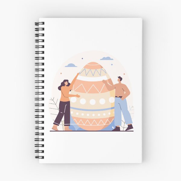Item preview, Flat Illustration of People Decorating a Giant Easter Egg designed and sold by Jirada.
