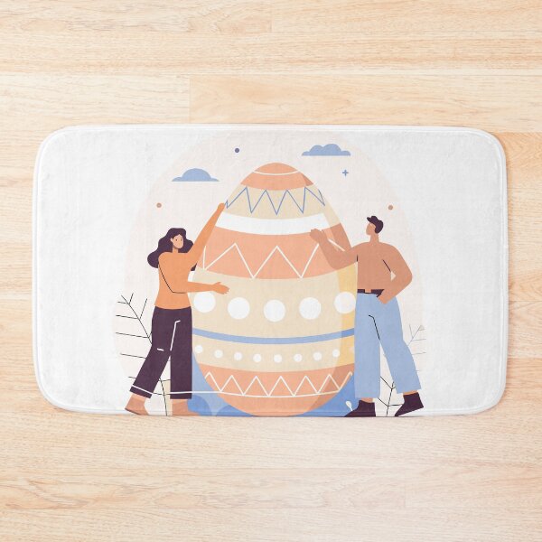 Item preview, Flat Illustration of People Decorating a Giant Easter Egg designed and sold by Jirada.
