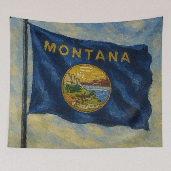 Item preview, Montana State Flag designed and sold by TinCatOutPost.