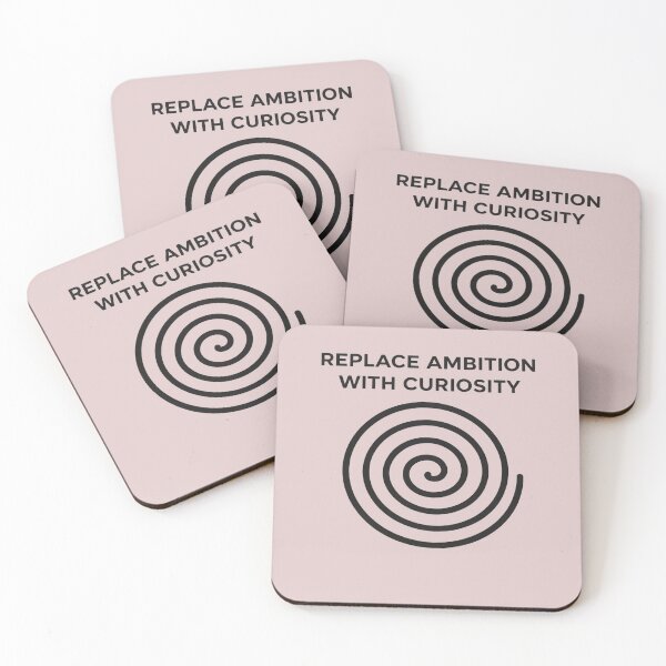 Item preview, Replace Ambition With Curiosity – Bold Black Text & Spiral | Contact Improv & Dance Minimalism designed and sold by Spiral Studio.