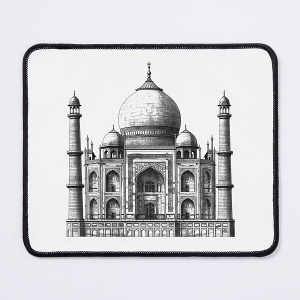Item preview, Taj Mahal – Iconic Indian Landmark Line Art Illustration designed and sold by inkoutninja.