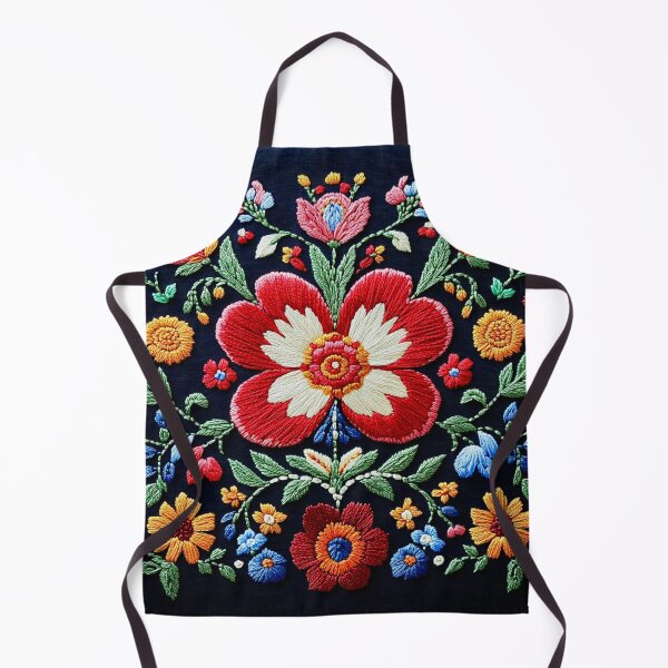 Item preview, Hungary Folk Art Embroidery Floral Pattern designed and sold by Myra365Art.