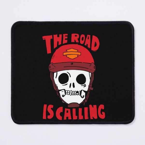 Item preview, The Road Is Calling - Biker Skull Motorcycle Adventure Design designed and sold by Childish by Design.