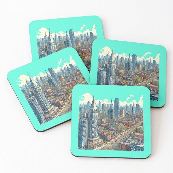 Item preview,  Bloor & Islington – Northeast View High-Rise City Label   designed and sold by PaintMeWorld.