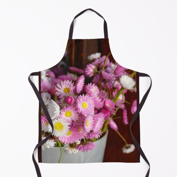 Item preview, Bouquet of pink and white everlasting flowers in a vase against dark background designed and sold by jaynerushton.