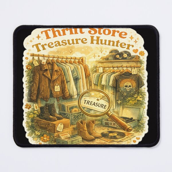 Item preview, Thrift Store Treasure Hunter Retro Vintage Shopping T-Shirt & Sticker designed and sold by goodcrystals.