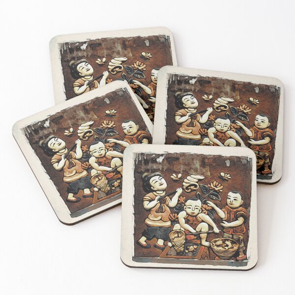 Item preview, Three Asians engaged in traditional work / Swiss Artwork Photography designed and sold by Raphael Wolf.