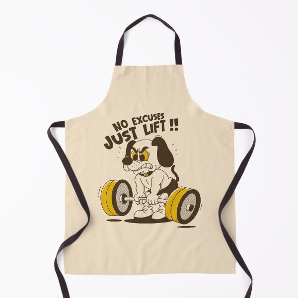 Item preview, No Excuses Just Lift – Angry Dog Weightlifting Gym Motivation Illustration designed and sold by adipra.
