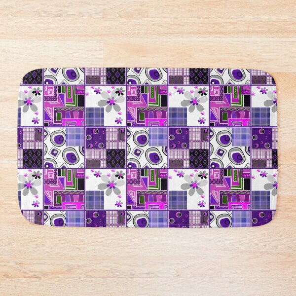 Item preview, Patchwork design purple bright floral pattern texture background designed and sold by fuzzyfox.