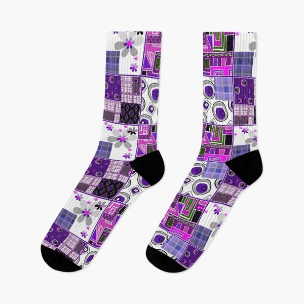 Item preview, Patchwork design purple bright floral pattern texture background designed and sold by fuzzyfox.