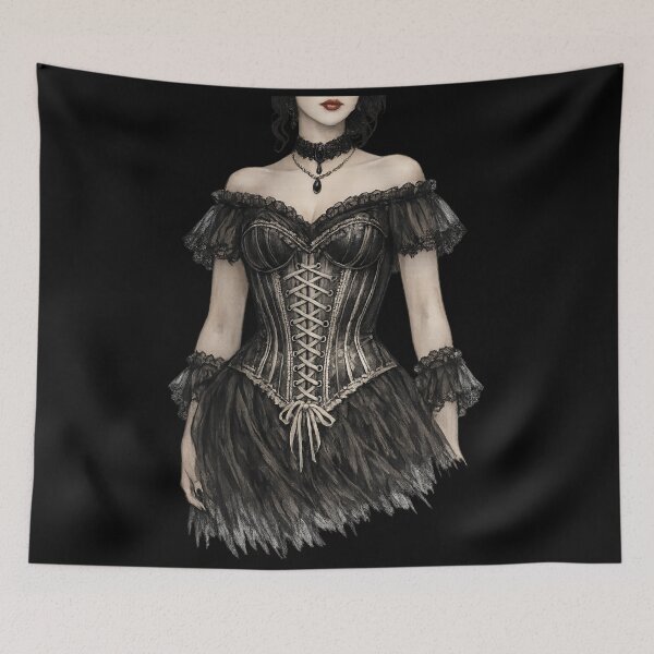 Item preview, Female Figure Contained by a Laced Black Bodice designed and sold by Mouraludia.