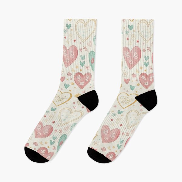 Item preview, Pastel Pink and Teal Watercolor Heart Seamless Pattern designed and sold by ZyVoAli.