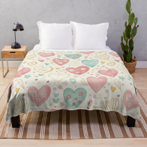 Item preview, Pastel Pink and Teal Watercolor Heart Seamless Pattern designed and sold by ZyVoAli.