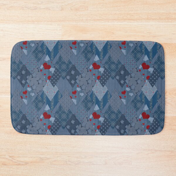 Item preview, Seamless jeans denim patchwork designed and sold by fuzzyfox.
