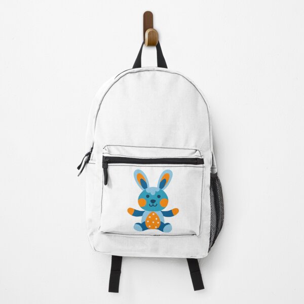 Item preview, Cute Blue Easter Bunny Plush Holding a Spotted Orange Egg designed and sold by Jirada.