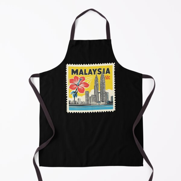 Item preview, Vintage Malaysia Postage Stamp Art - Petronas Towers & Hibiscus designed and sold by tiigerdad.
