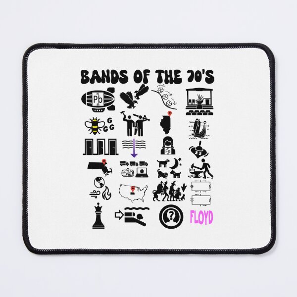 Item preview, Nerdy Iconic Rock Bands Of The 70S Black Text designed and sold by Fashate1.