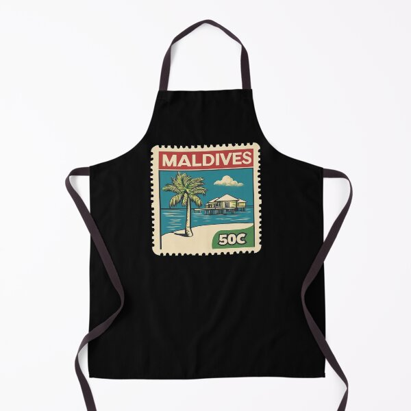 Item preview, Vintage Maldives Postage Stamp Art - Overwater Villa & Palm designed and sold by tiigerdad.