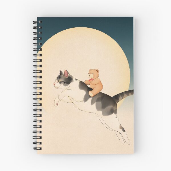 Item preview, Cat Jumps Over Moon with Teddy Bear designed and sold by Broccoli  Cat Art.