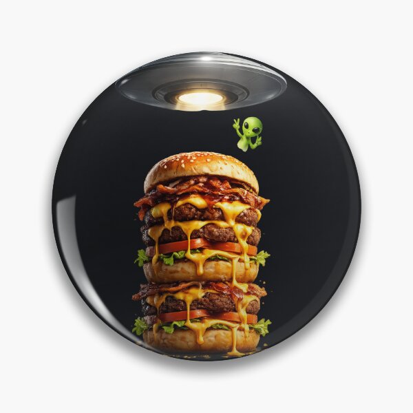 Item preview, Alien Snacktime Cheeseburger – UFO Abduction of an Ultra Juicy Burger designed and sold by MeghannsMinimalMeals.
