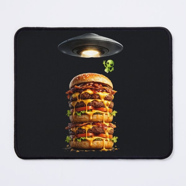 Item preview, Alien Snacktime Cheeseburger – UFO Abduction of an Ultra Juicy Burger designed and sold by MeghannsMinimalMeals.