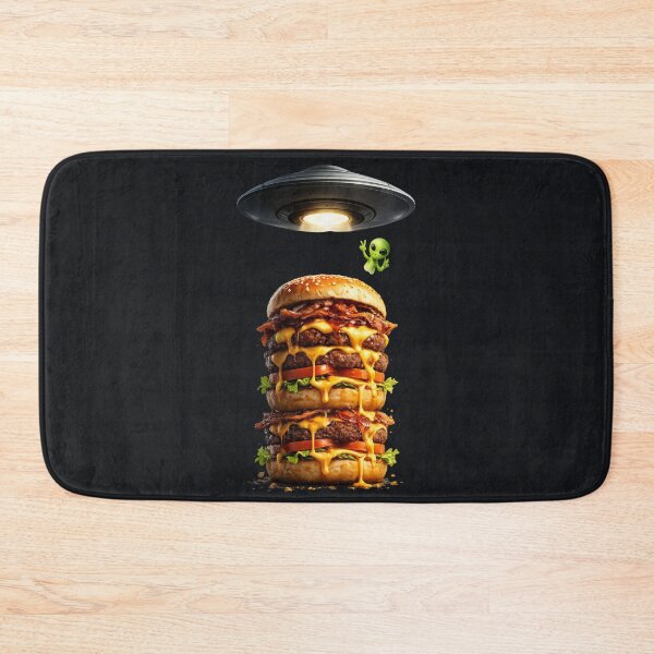 Item preview, Alien Snacktime Cheeseburger – UFO Abduction of an Ultra Juicy Burger designed and sold by MeghannsMinimalMeals.