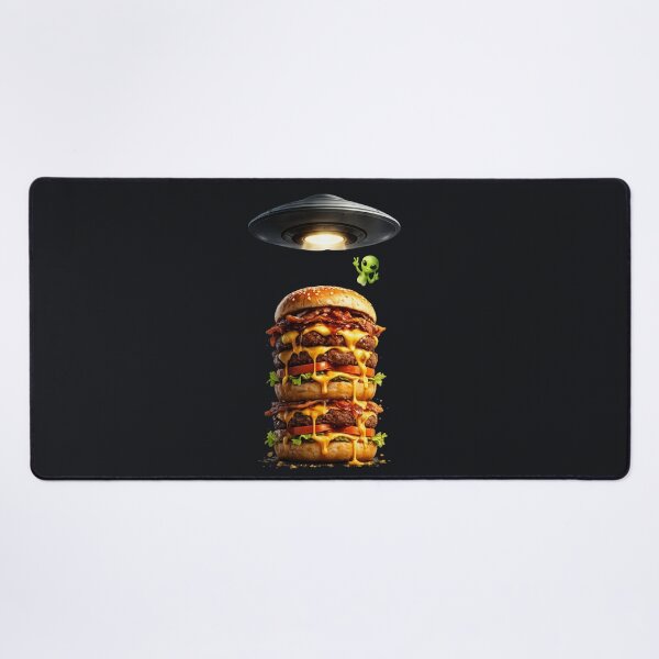 Item preview, Alien Snacktime Cheeseburger – UFO Abduction of an Ultra Juicy Burger designed and sold by MeghannsMinimalMeals.