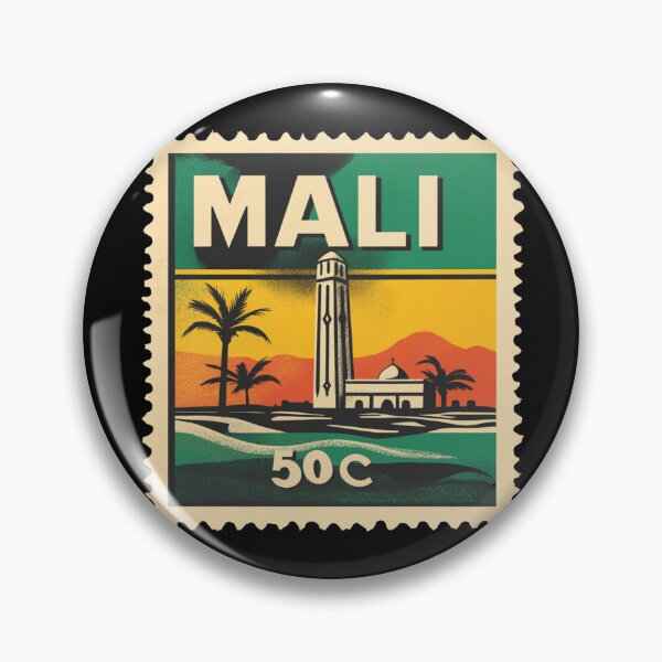 Item preview, Vintage Mali Postage Stamp Art - Sahelian Mosque & Desert Oasis designed and sold by tiigerdad.